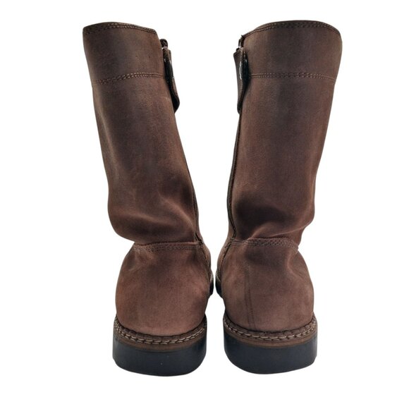 TECNICA Boots Mens Size 11 Brown Suede Shearling Lined Side Zip Winter EU 44.5 - Picture 5 of 10